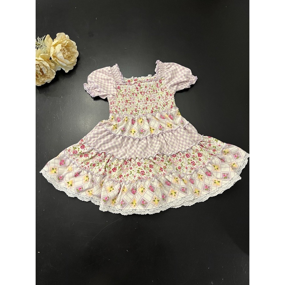 Matilda Jane Enchanted Garden Magic Garden Smocked Dress Size 4 Purple Floral